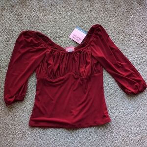Vixen Micheline Pitt Vacation Top in Dark Rose Red